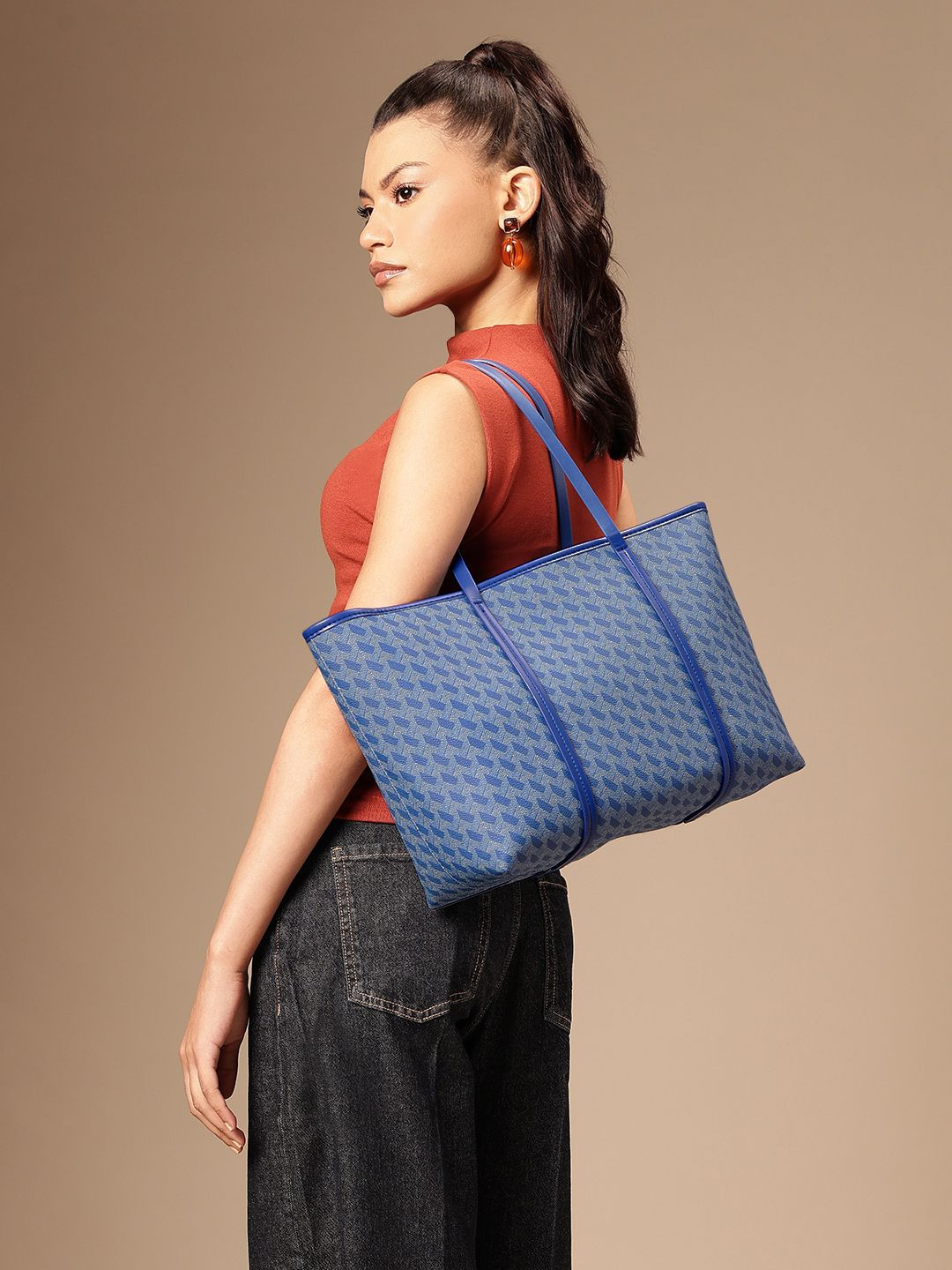 PARFOIS Printed Shopper Shoulder Bag