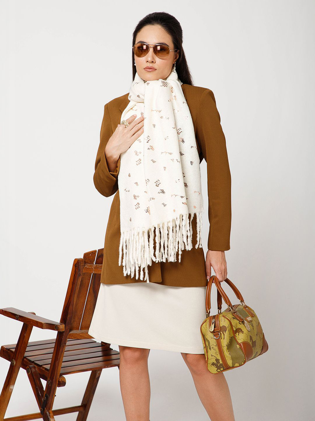 OFFICE & YOU Women Foil Printed Stoles