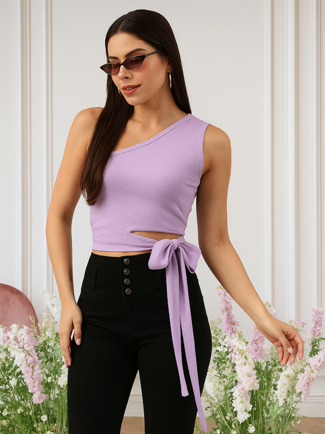 Martini Purple One Shoulder Top