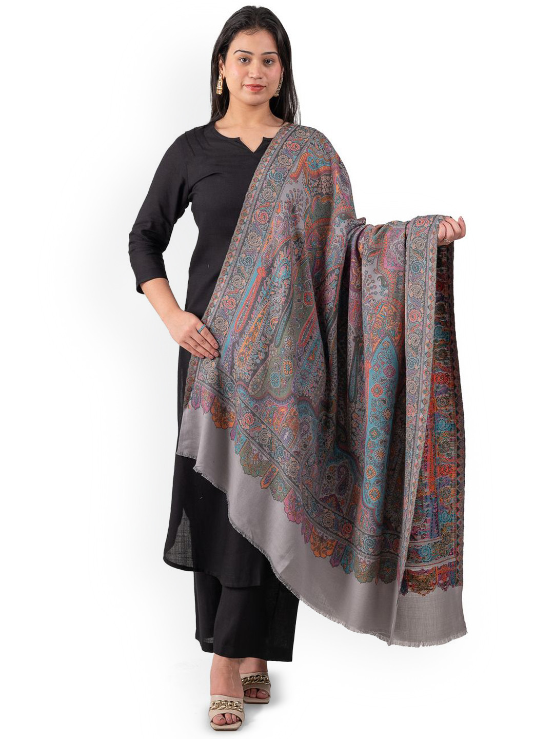 Naureen Paisley Kani Pashmina Shawl