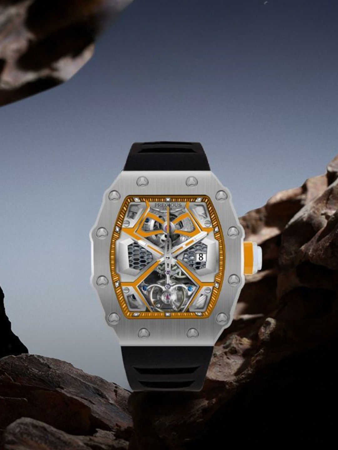 Precious Duke Men Skeleton Dial & Straps Analogue Watch PD598128-848123361040