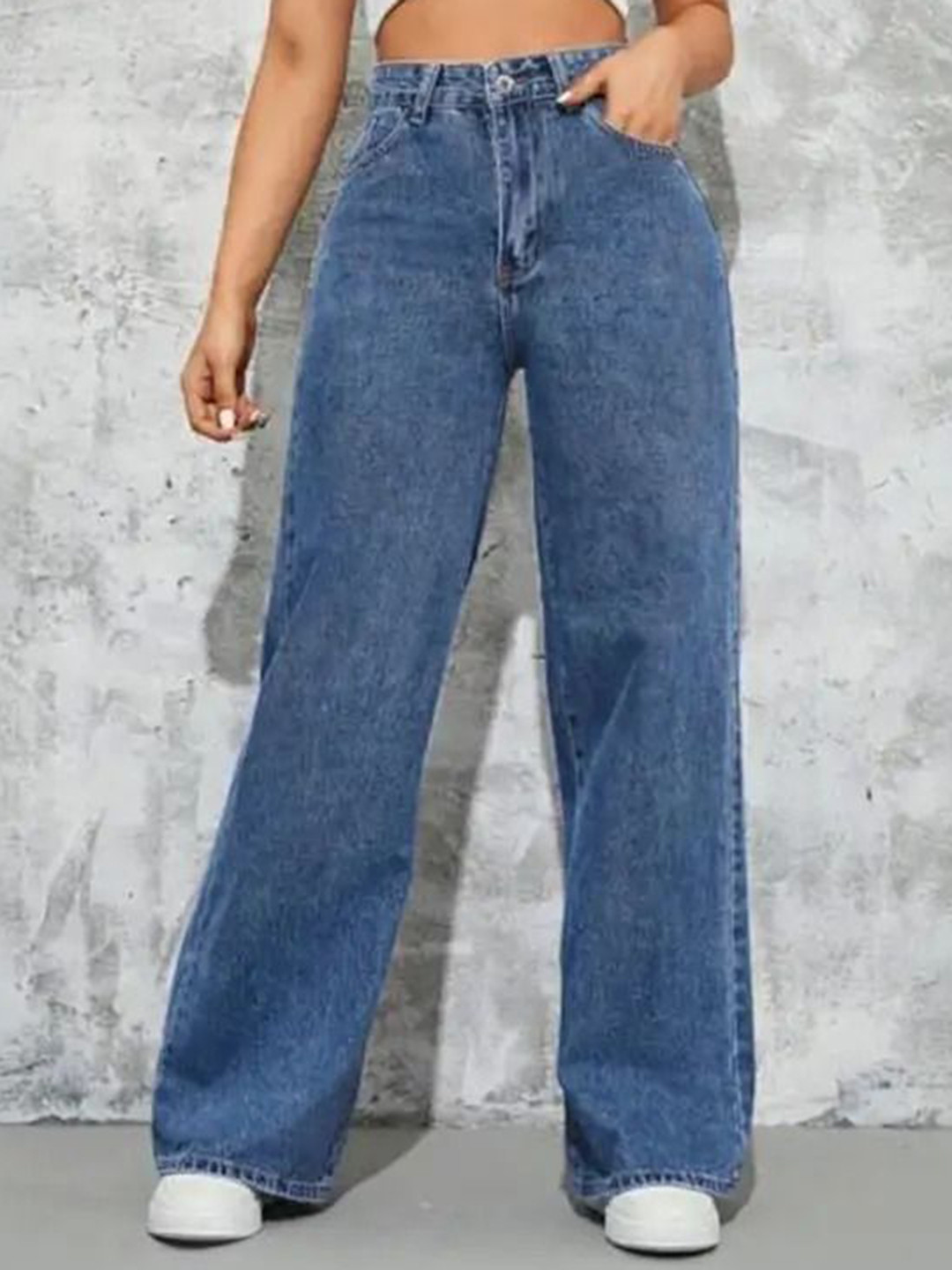 VK FASHION Women Jean Wide Leg Fit High-Rise Stretchable Jeans