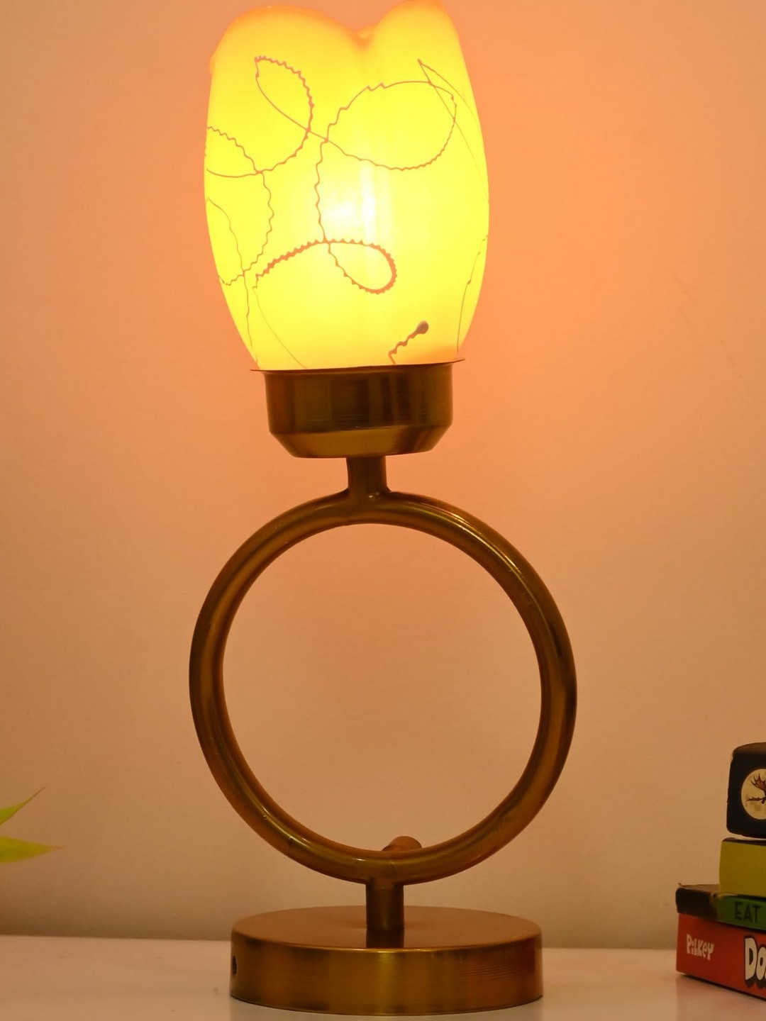 1ST TIME Stylish Table Yellow Cylinder Energy Efficient Table Lamps