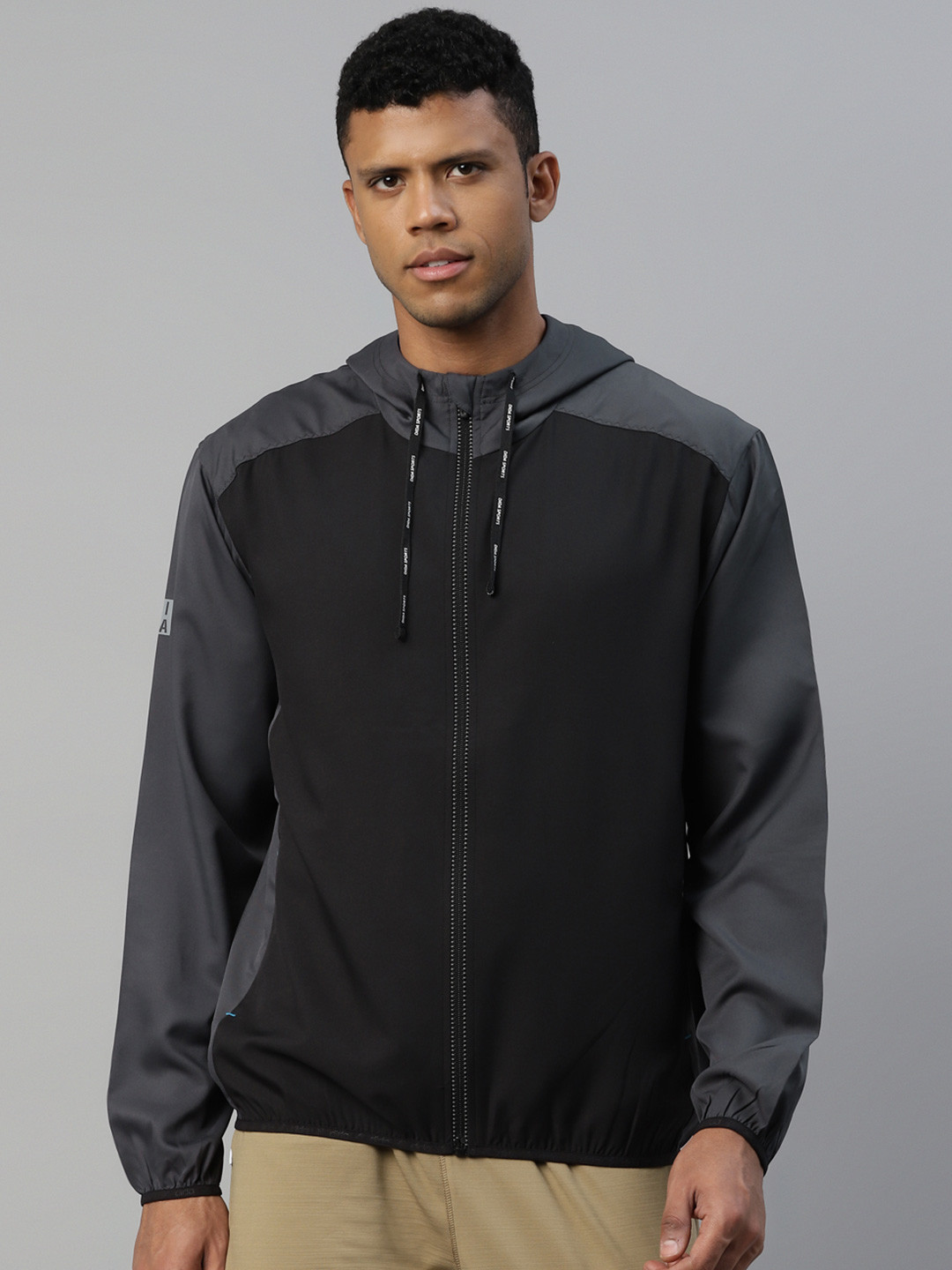 DIDA Men Colorblock Quick-Dry Regular-Fit Activewear Sports Training Hood Jacket