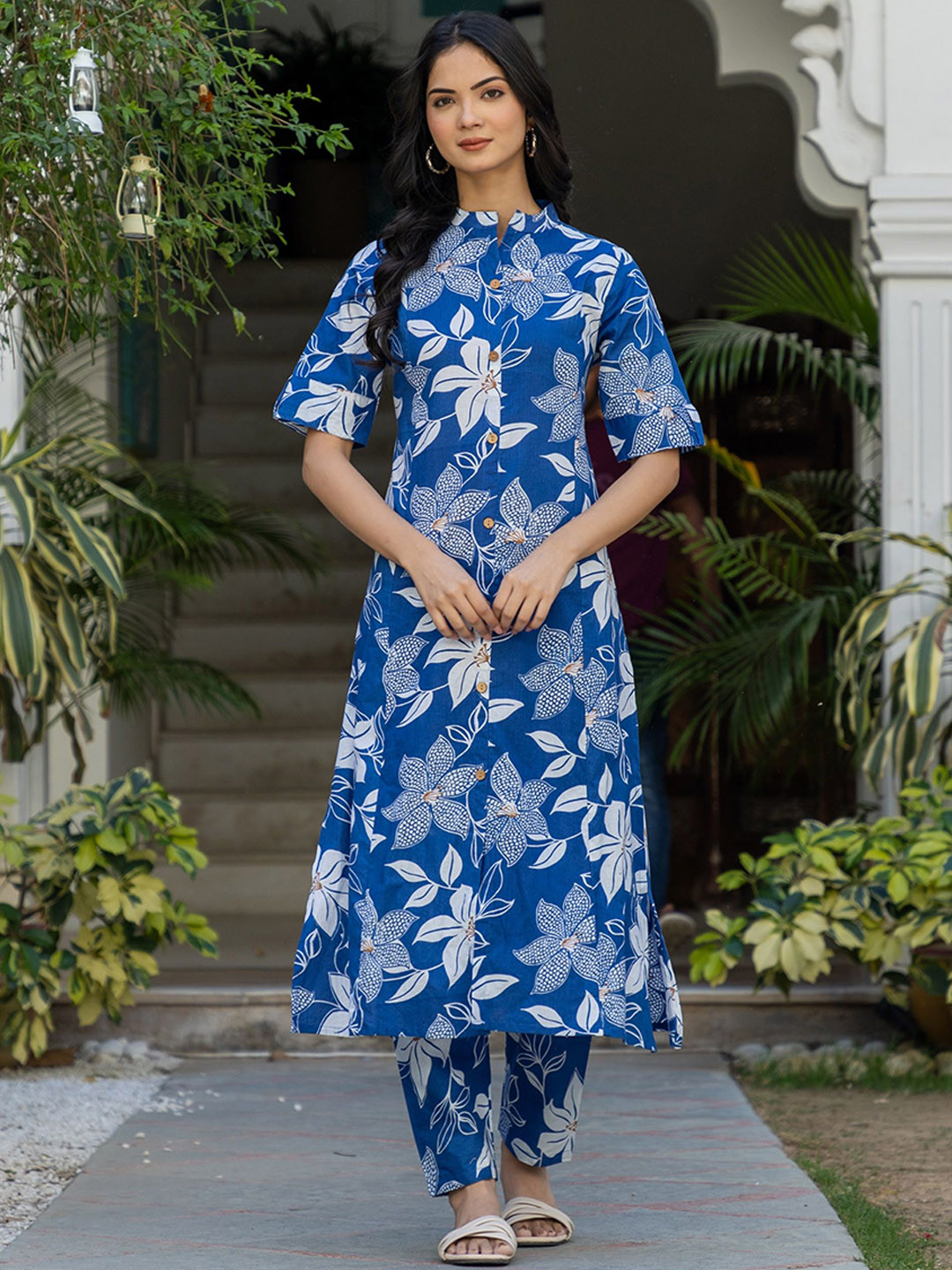 4 STOCK Blue Viscose Rayon Shirt Co-Ords