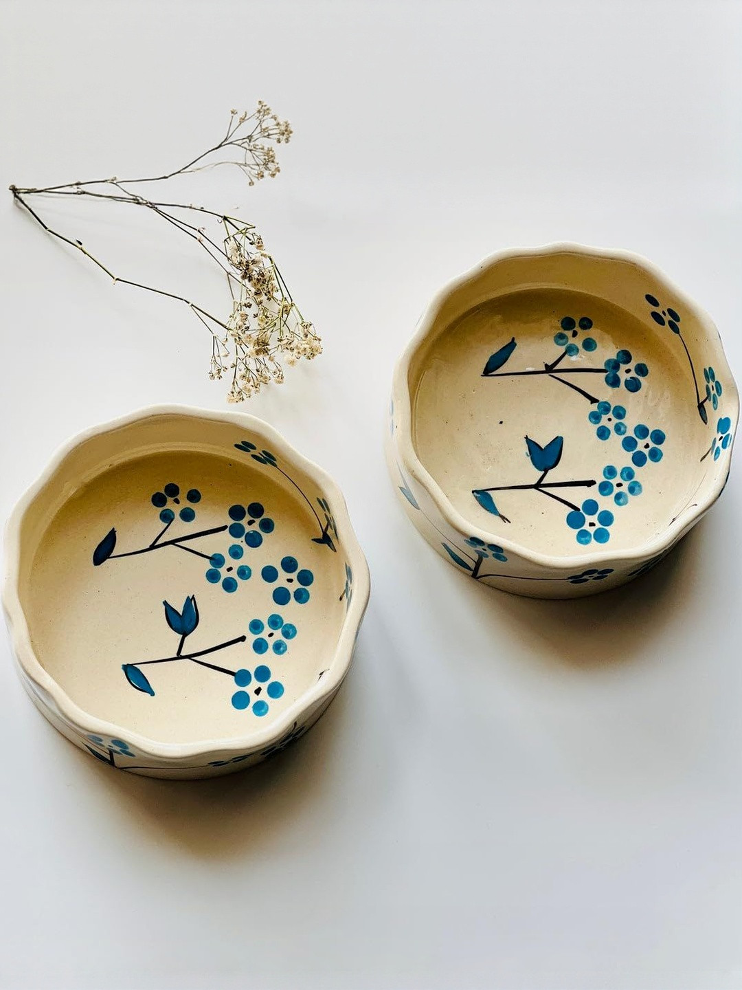 del hogar Beige Set of 2 Ceramic Dishwasher Safe Bowl