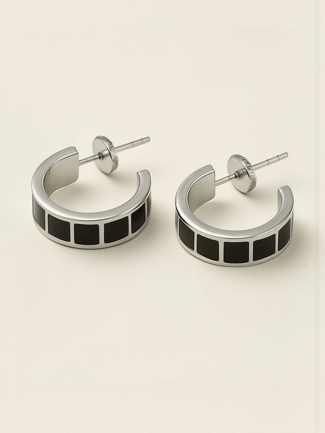 House of Pehr Carra Silver-Plated Geometric Half Hoop Earrings