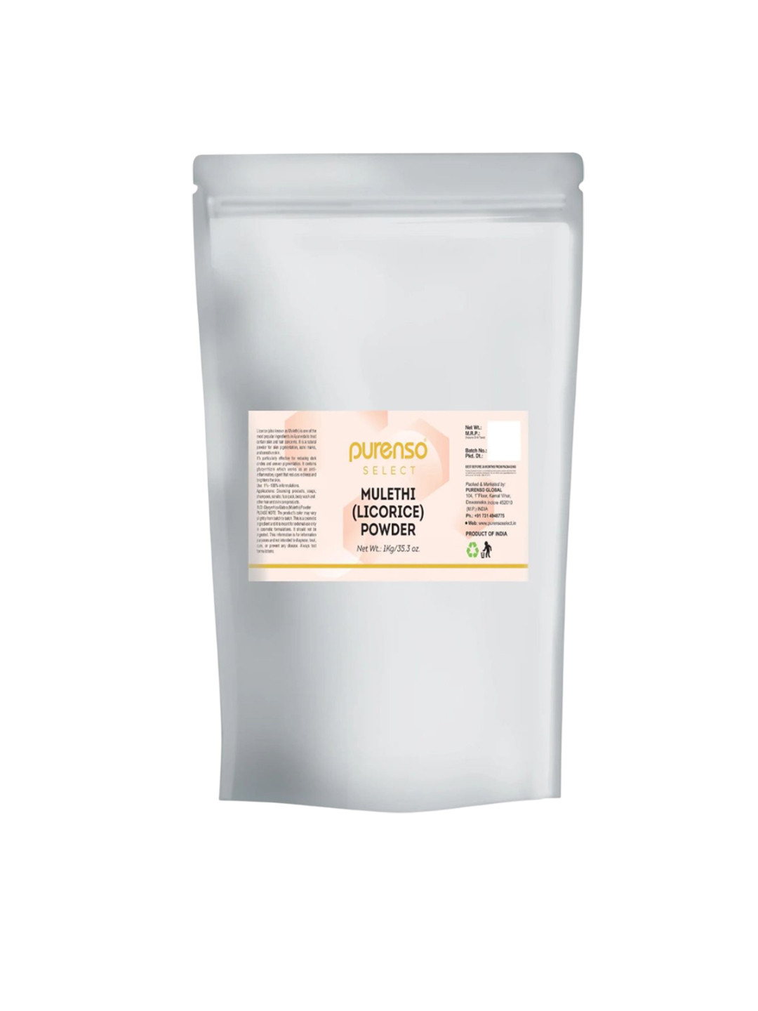 Purenso Mulethi Powder For Tan Removal - 1 Kg