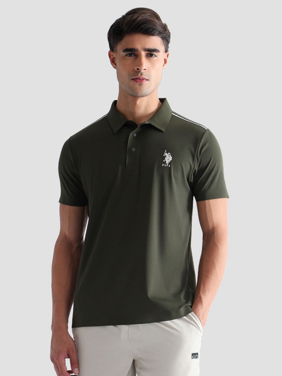 USPA Sport Active Polo Collar T-shirt