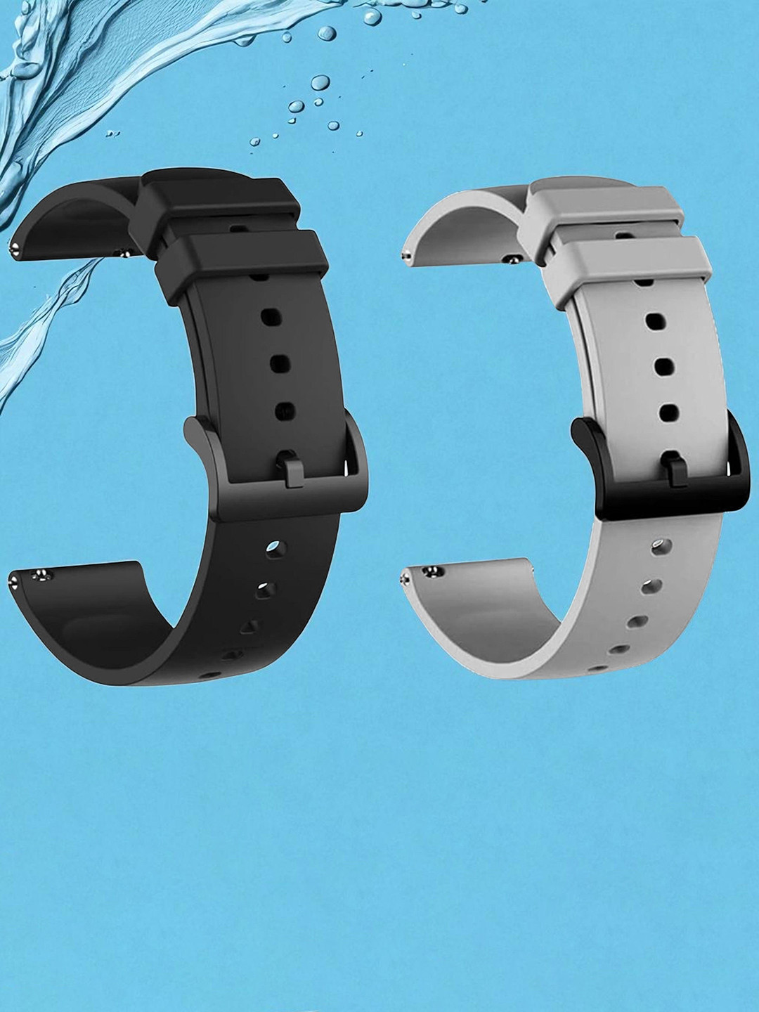 LORENZ Set Of 2 Silicone Flexible Smartwatch Straps