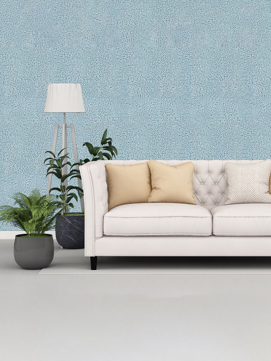 Kuber Industries Blue & White Bubble Printed Waterproof & Self Adhesive Wall Sticker