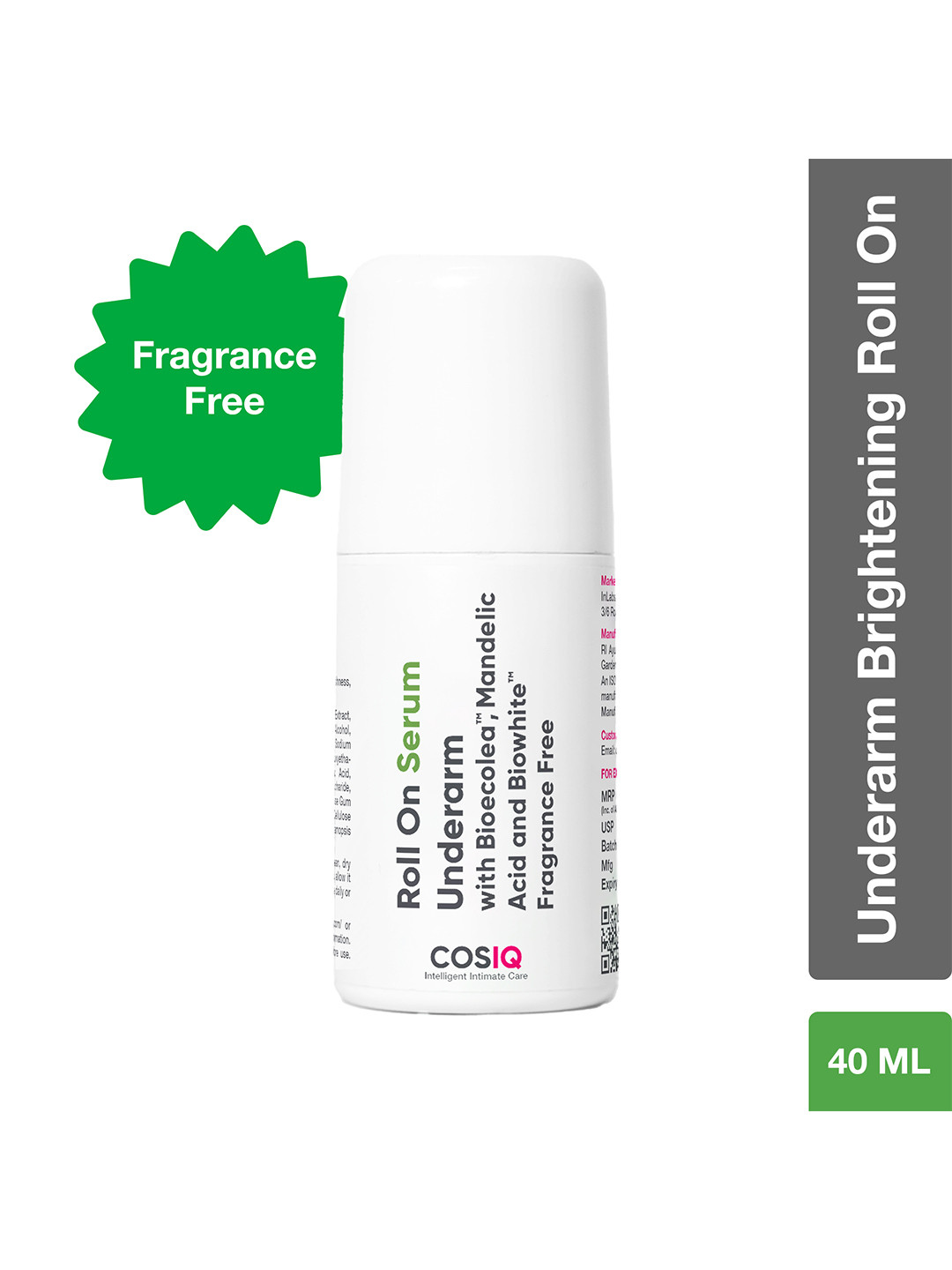 CosIQ Brightening Underarm Roll On Serum With Mandelic Acid - 40 ml