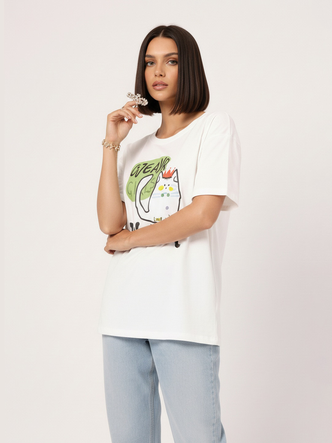 DressBerry Laid-Back CozyCore Graphic Printed Relax Tee