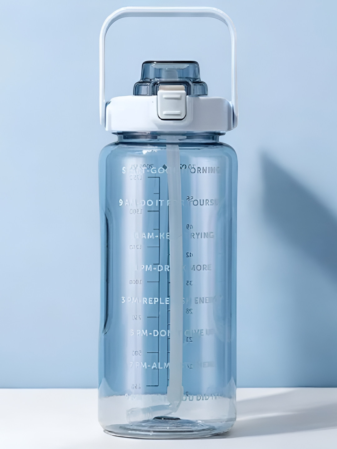 Mebo Blue & Transparent Printed Water Bottle