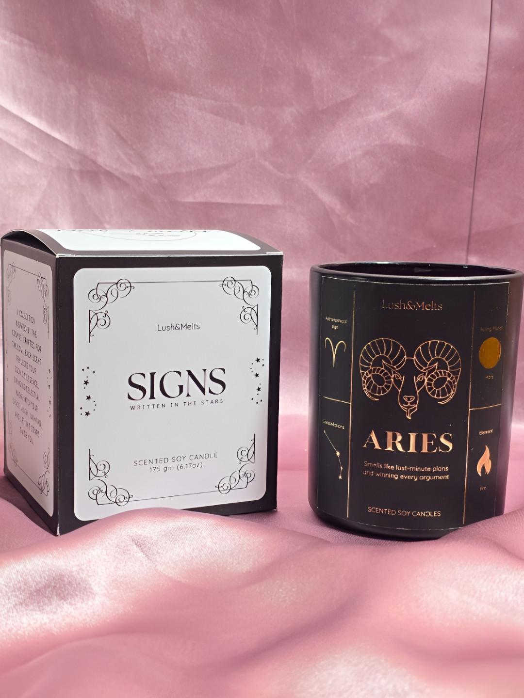 Lush and Melts Black Aries Zodiac Scentned Candle