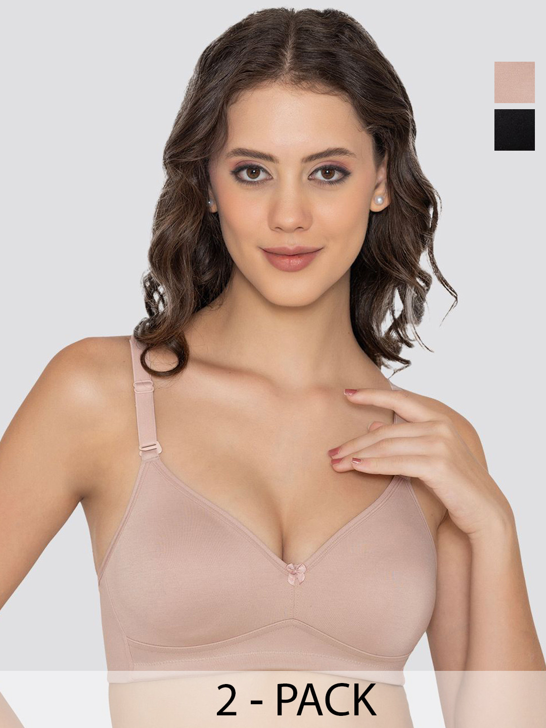 Kalyani Elvira  Pack of 2 Everyday Support Seamless Non Padded T-Shirt Bras