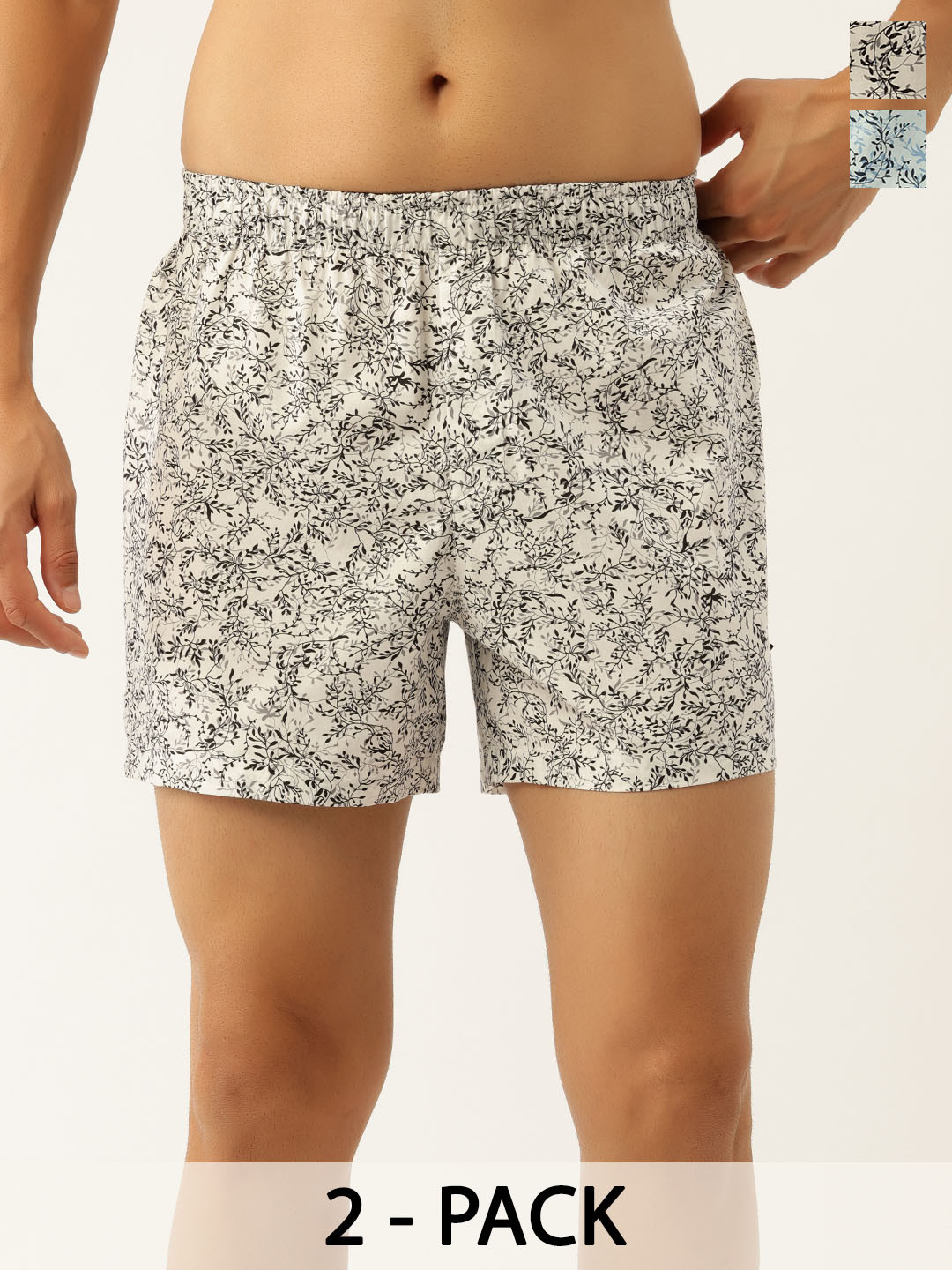 John Players Pack Of 2 Floral Print Pure Cotton Boxers