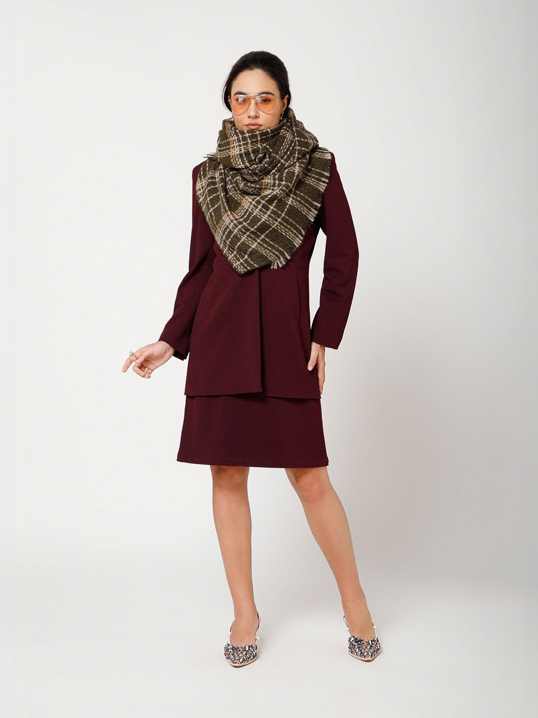 OFFICE & YOU Checked Printed Stoles