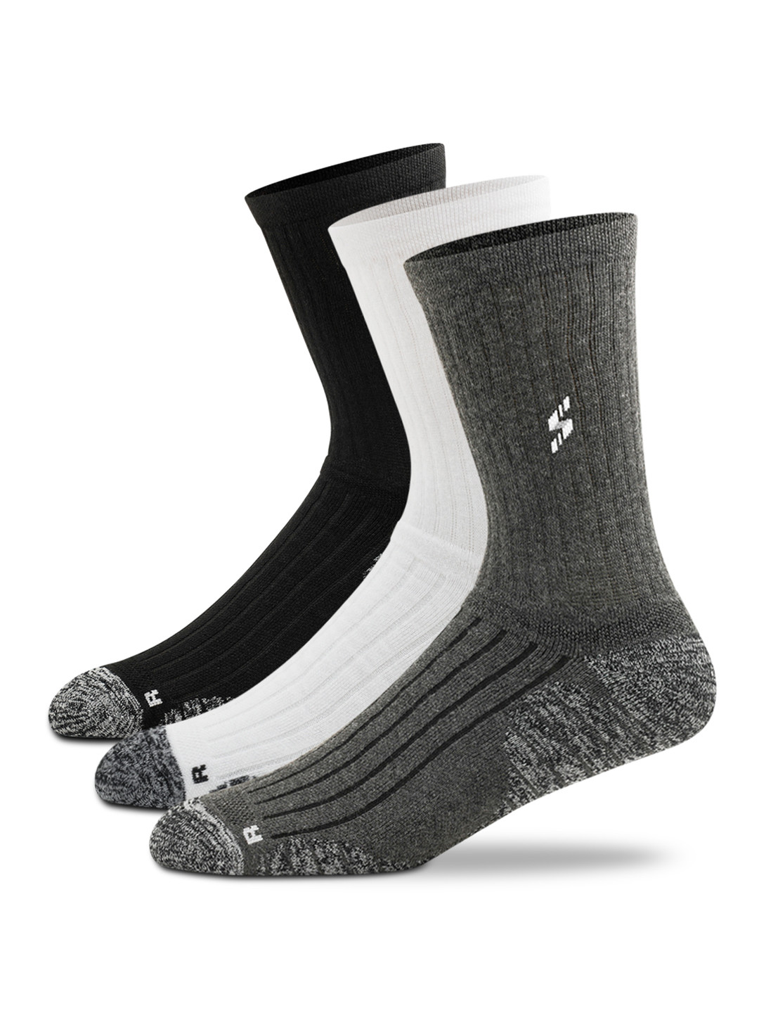 Supersox Men Pack Of 3 Calf-Length Cotton Compression Cushion Socks