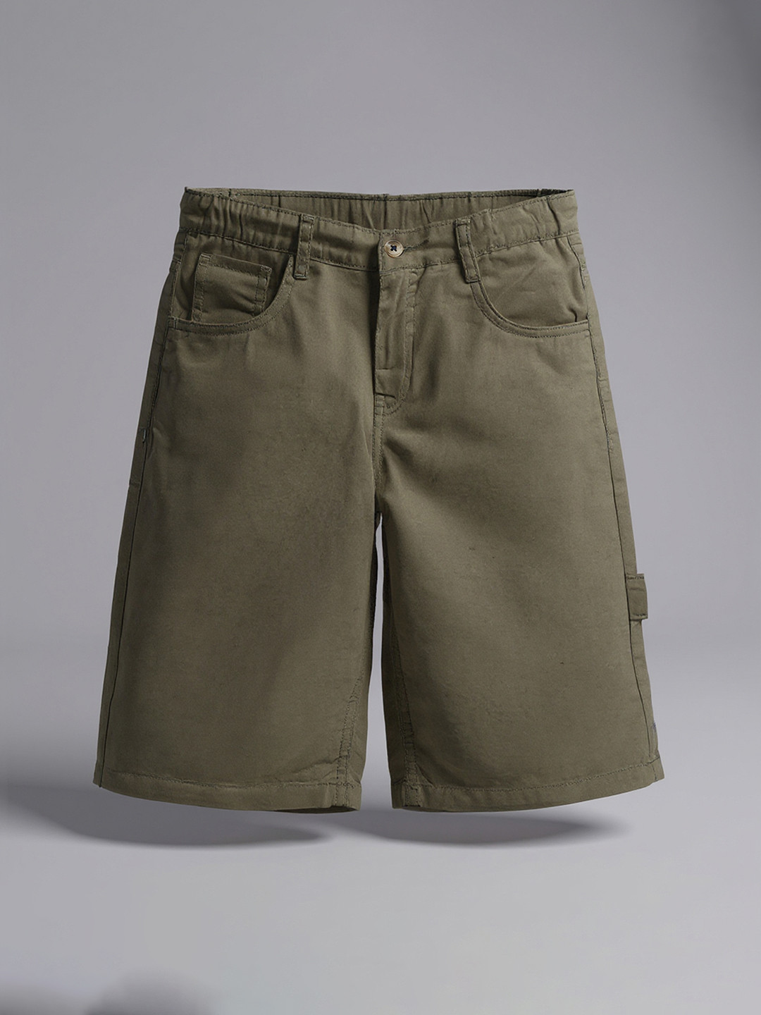 Purple United Kids Boys Relaxed Fit Mid-Rise Cotton Bermuda Shorts