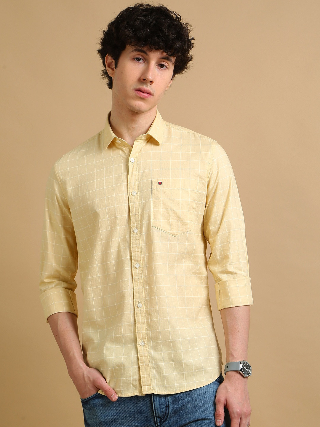 COOL COLORS Men Slim Fit Checks Casual Shirt