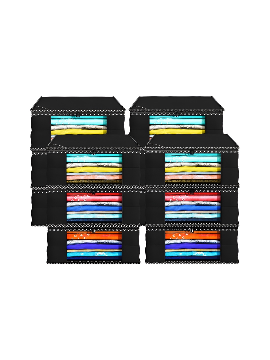 Aura Black 12 Pieces Foldable Saree Covers