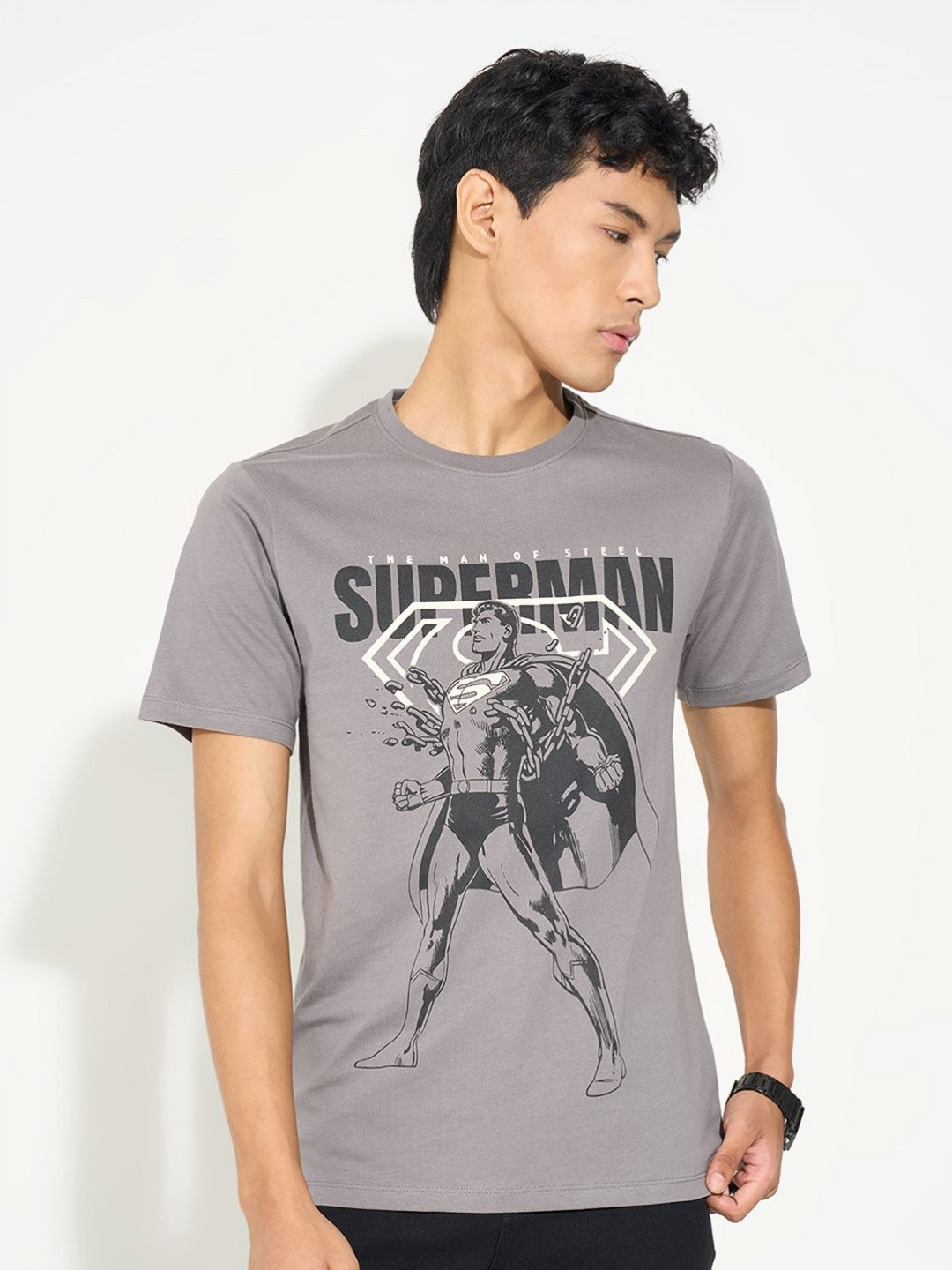 SF JEANS by Pantaloons Superman Printed Slim Fit T-shirt
