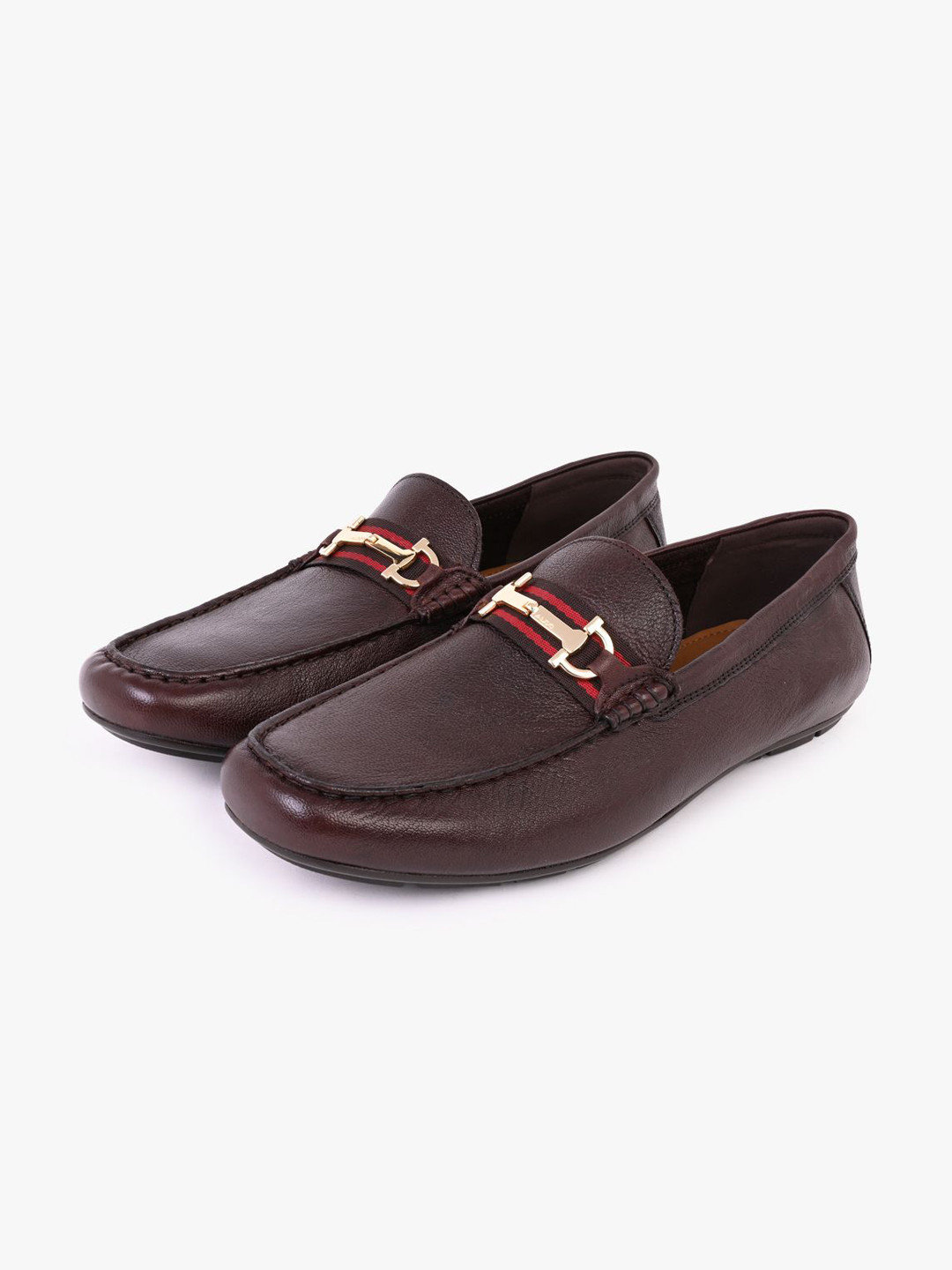 ALDO Moccasins Men Textured Round Toe Slip On Horsebit Loafers