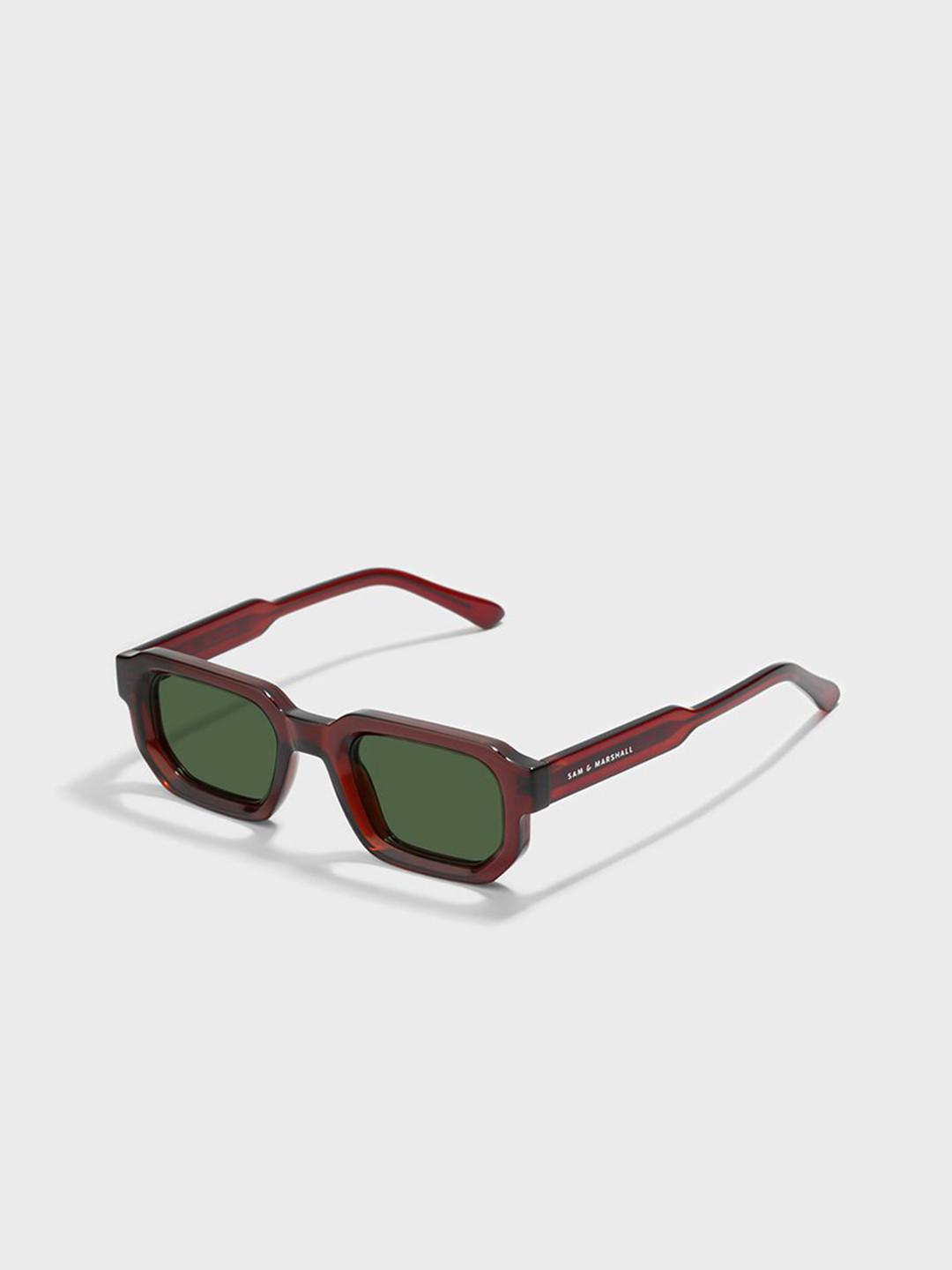 SAM & MARSHALL Unisex Rectangle Sunglasses with UV Protected Lens STANLEY_WINE_20019