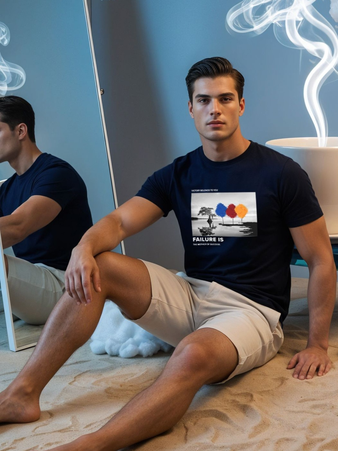 ADRO Graphic Printed Short Sleeves Cotton Regular Fit T-shirt
