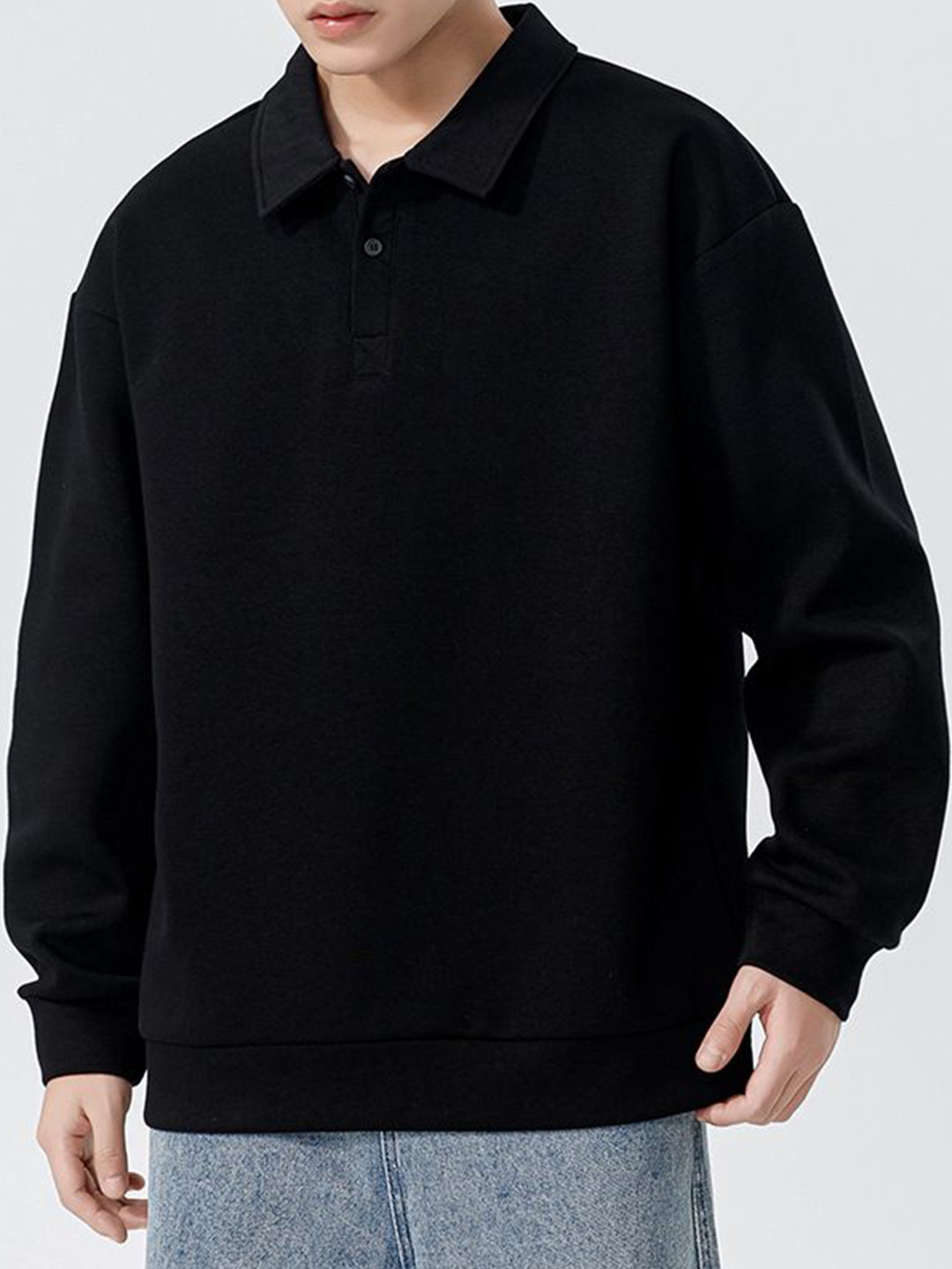 StyleCast Men Pullover Shirt Collar Sweatshirt