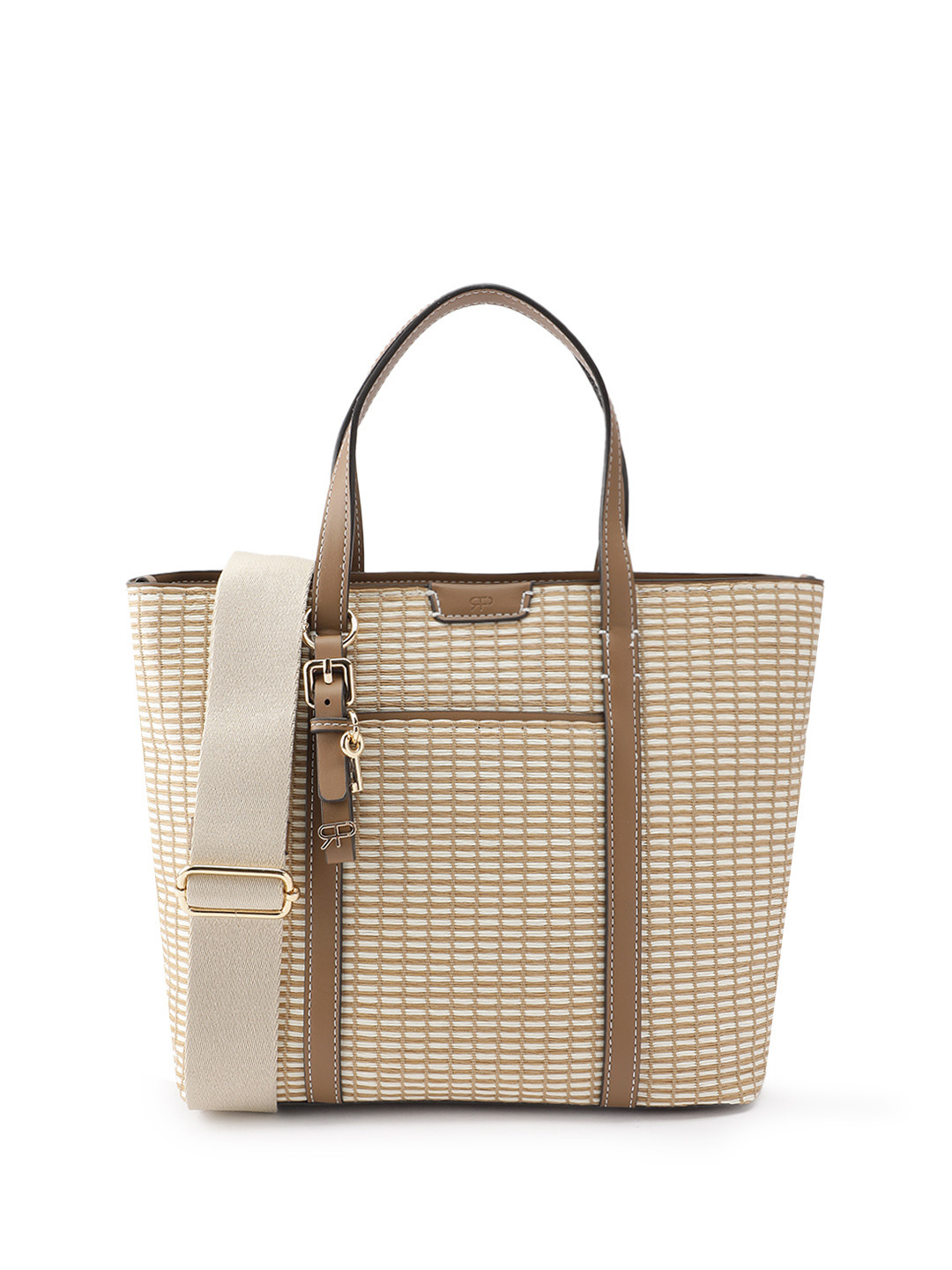 PARFOIS Basket Weave Textured Structured Handheld Bag with Detachable Sling Strap