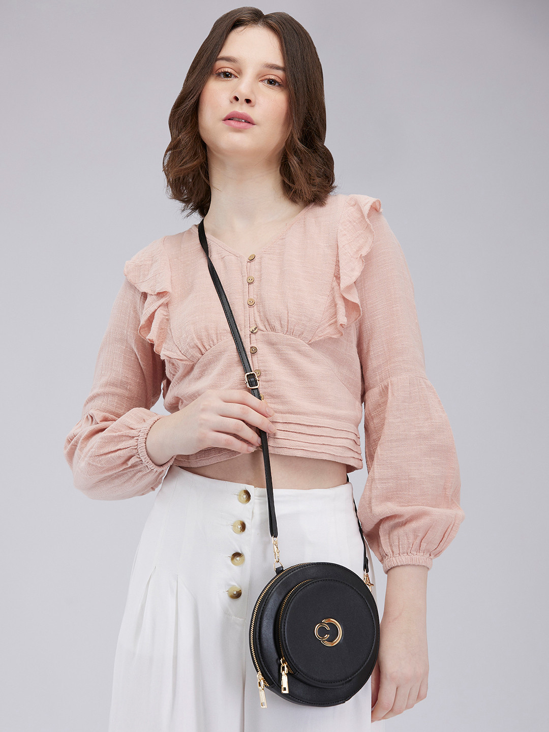 DressBerry X CAPRESE Alfie Women Black Small Sling Bag