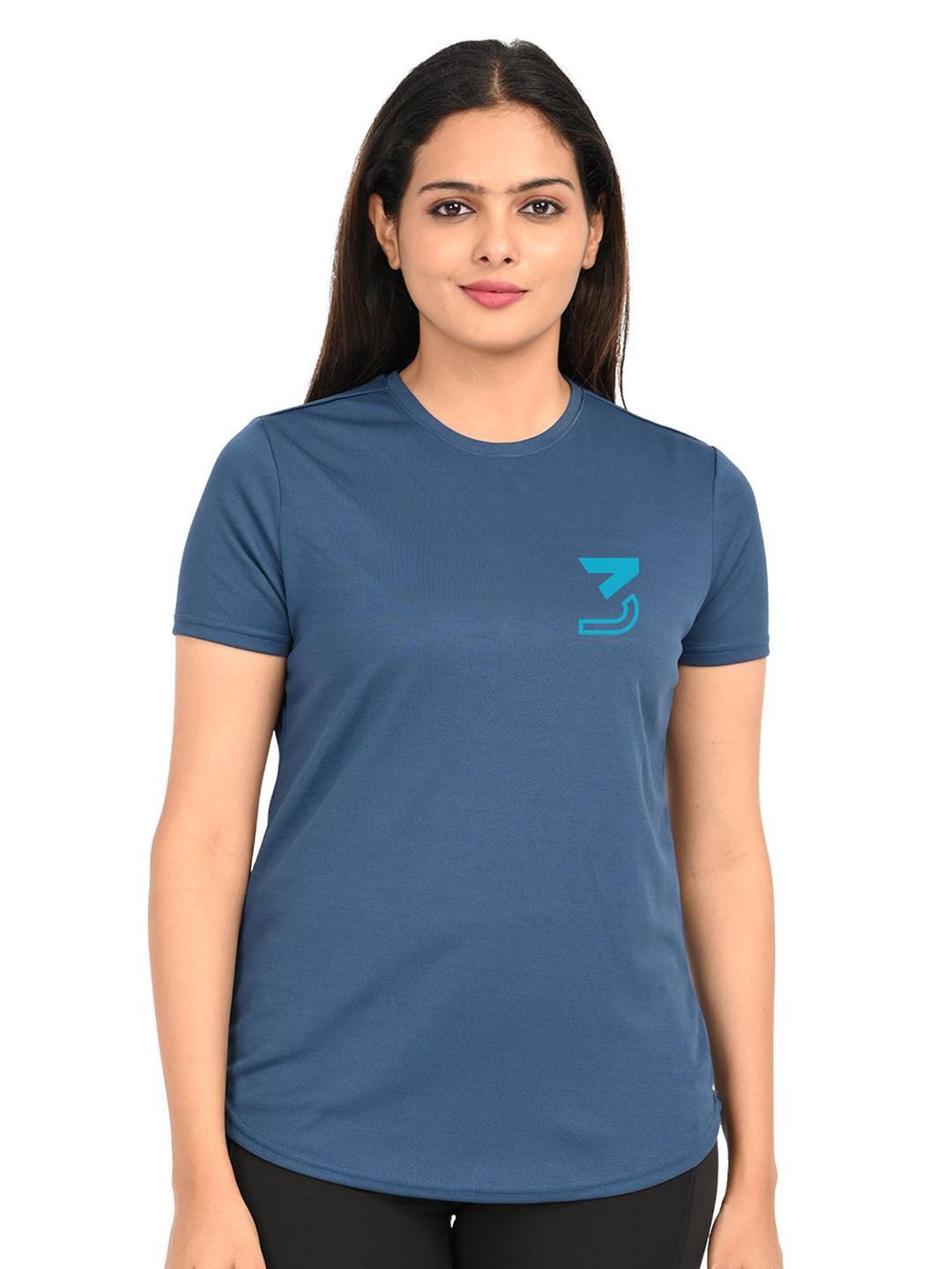 3Colors Brand Logo Printed Round Neck Dri-FIT T-shirt