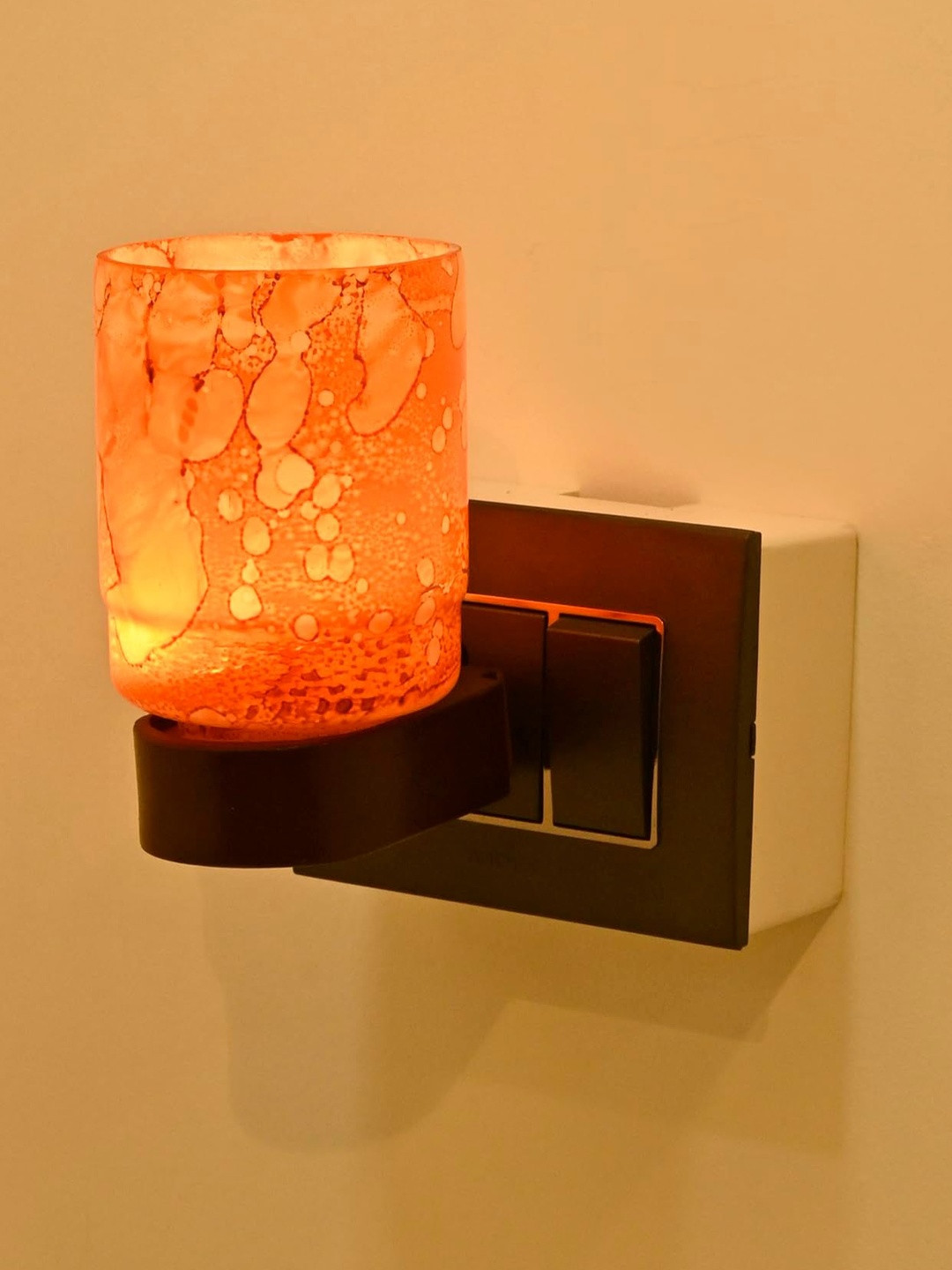 1ST TIME Orange & White Glass Traditional Shaped Wall Lamp