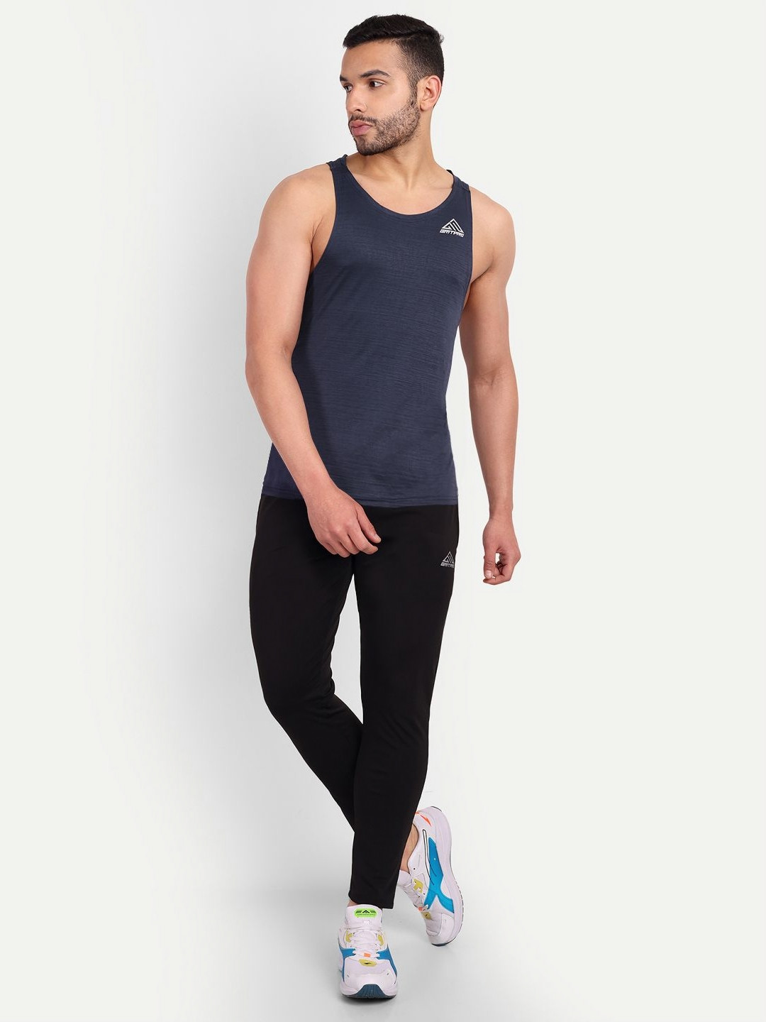 GRITPRO Men Brand Logo Printed Scoop Neck T-shirt