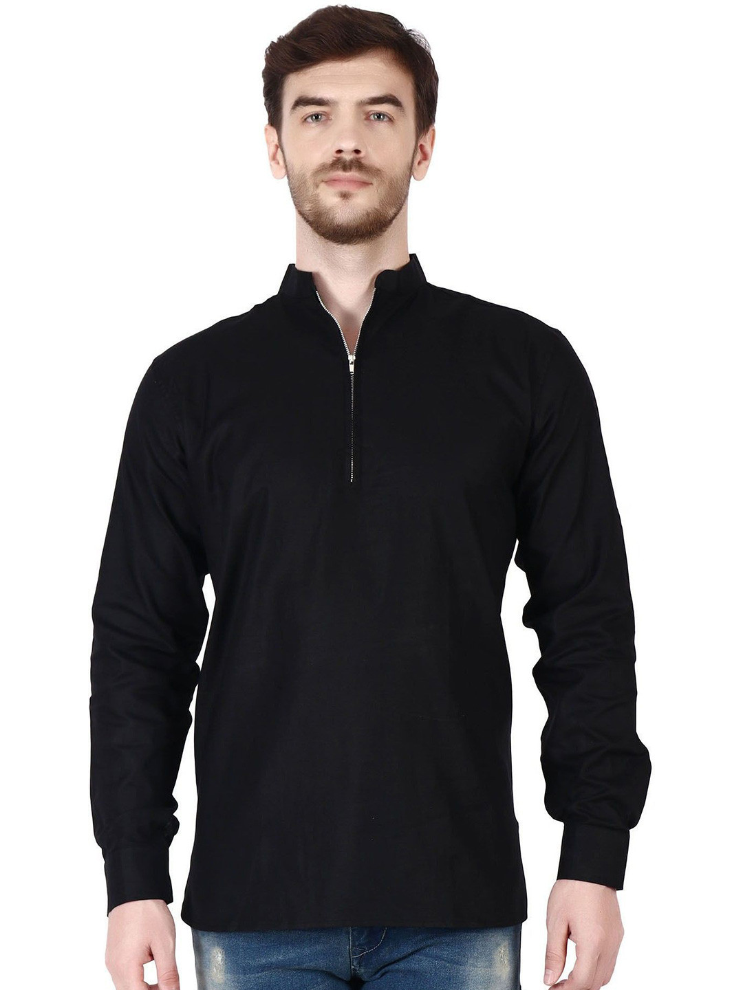 AMRIT TOP WEAR Men Solid Daily Cotton Straight Kurta