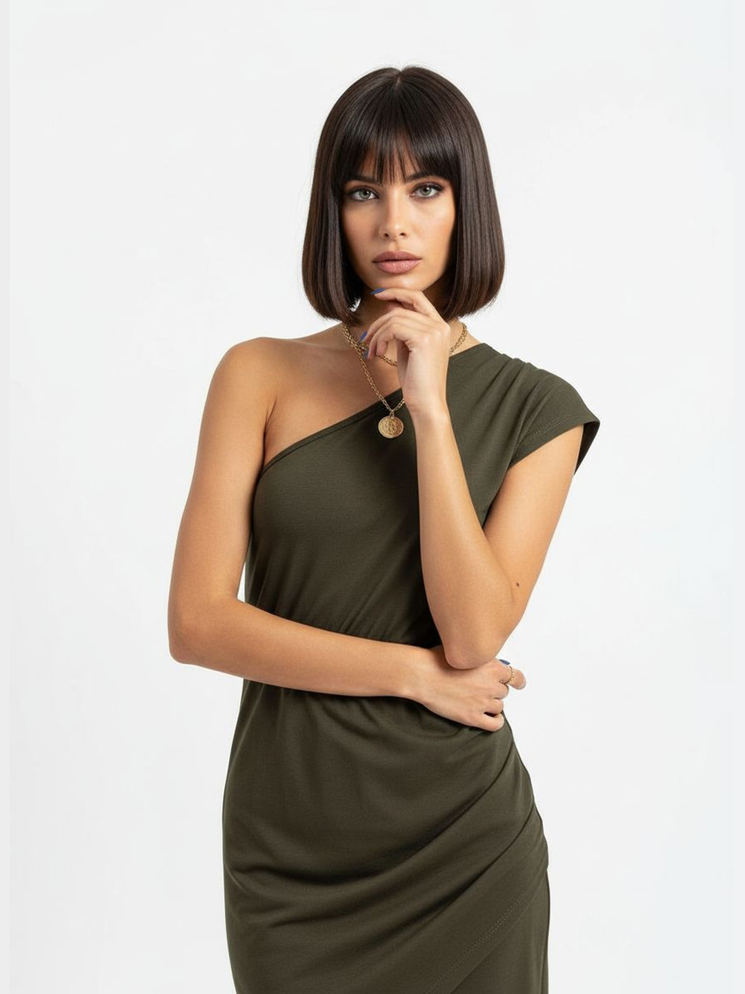 DressBerry Ruched One Shoulder Dress