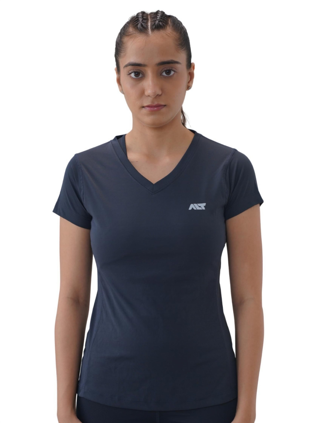 ALT THEALTCULTURE Brand Logo Printed V-Neck T-shirt