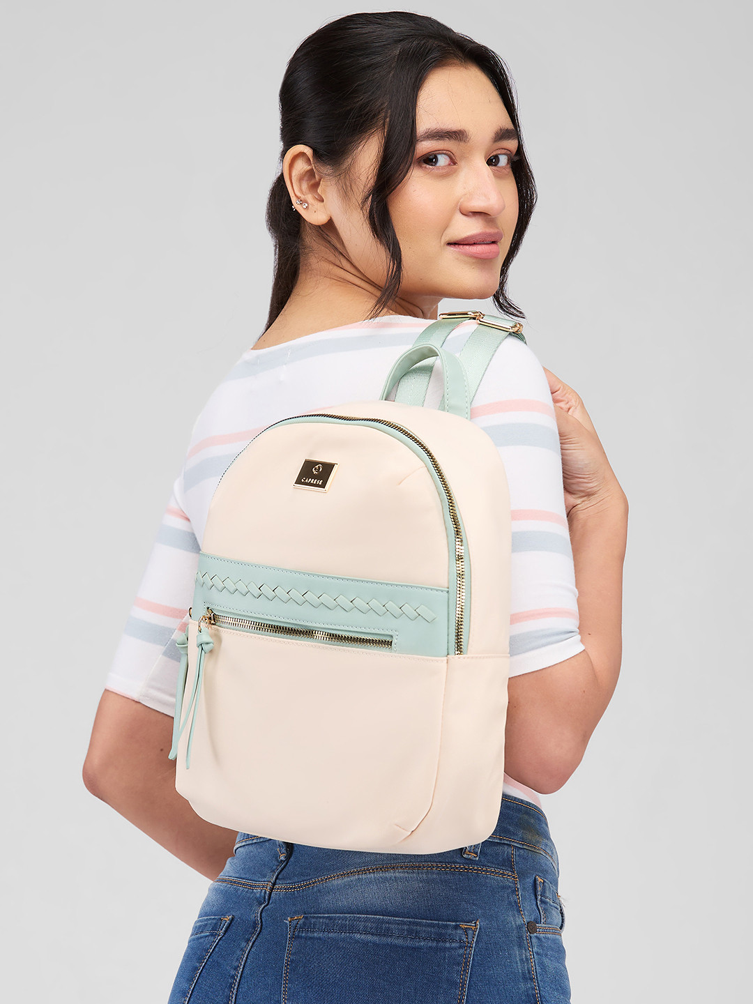DressBerry X CAPRESE Carson Women White Medium Backpack