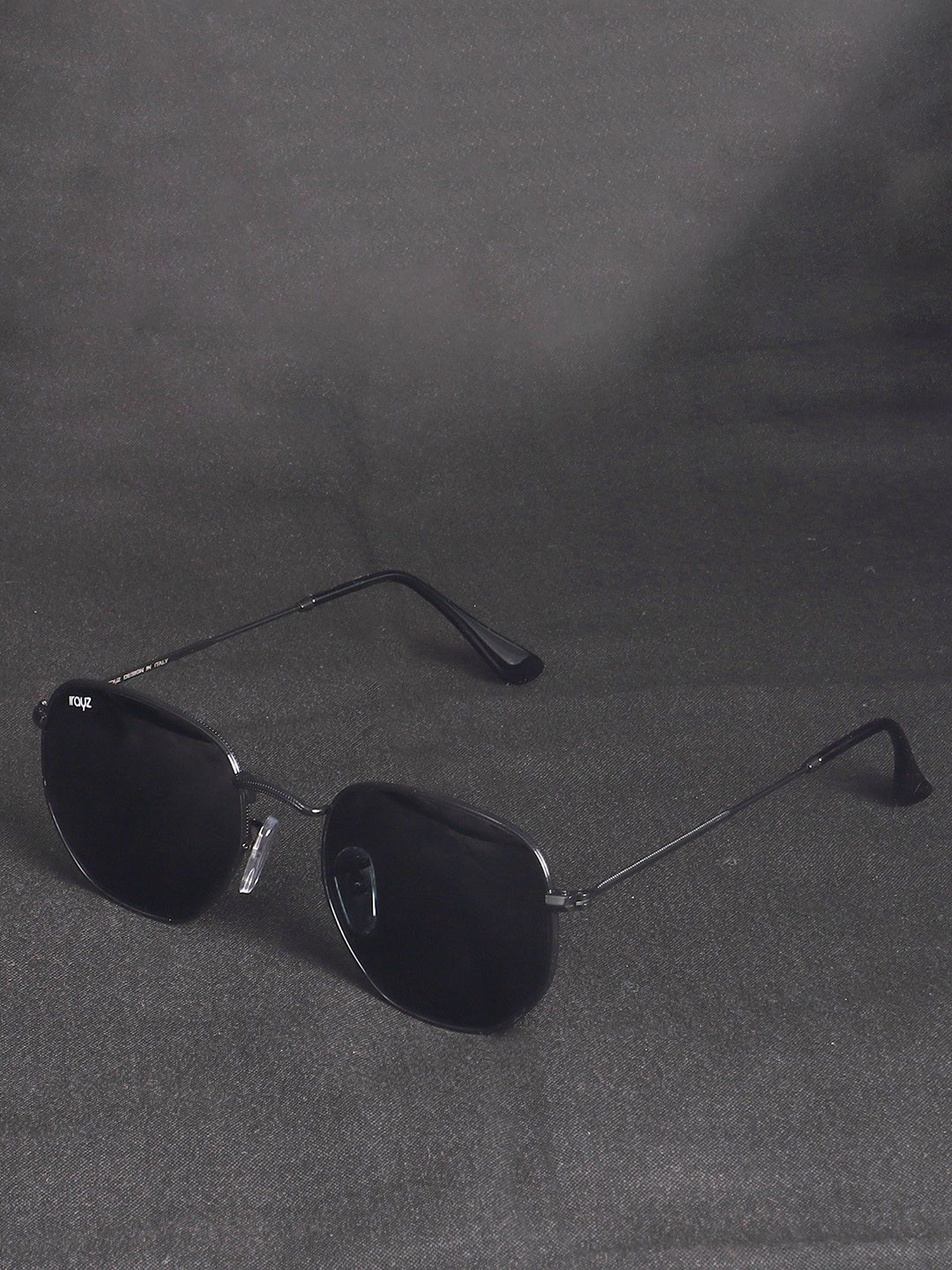 Irayz Unisex Hexagon Sunglasses with UV Protected Lens 5072-Full-Black