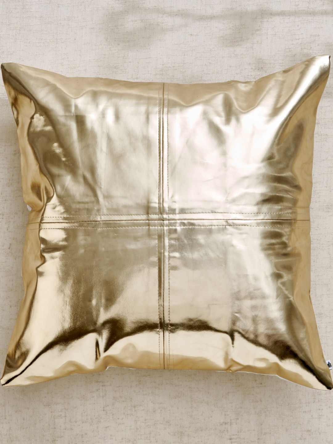 Home Centre Glimmer Dusk Velluxe Gold-Toned Embellished Velvet Square Cushion Cover