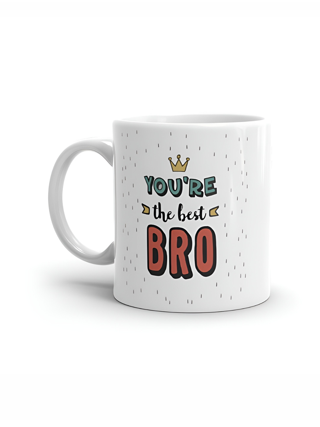 KoolTech White & Red Typography Printed Ceramic Mug