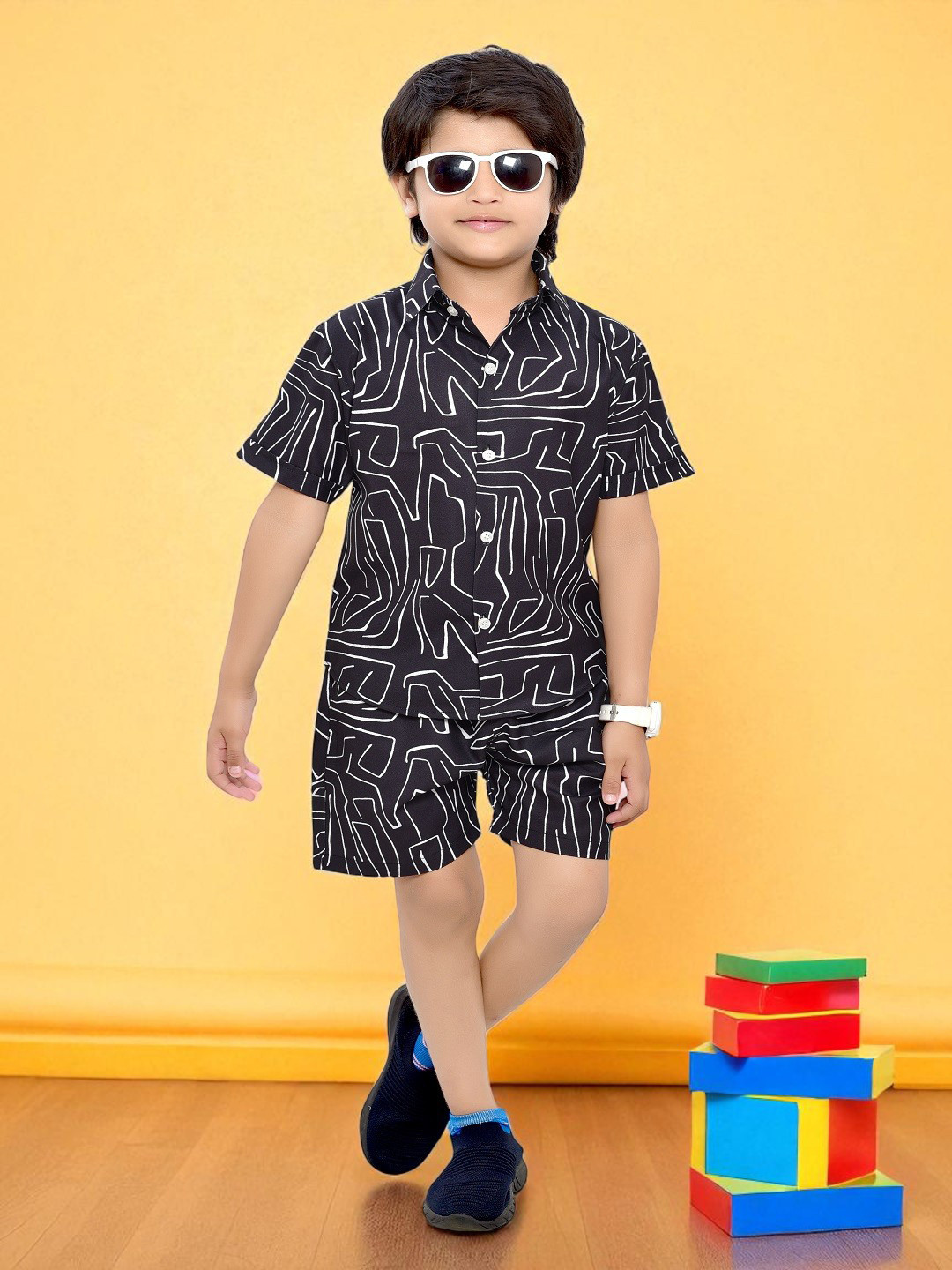 Club96 Kids-Boys Black Clothing Set