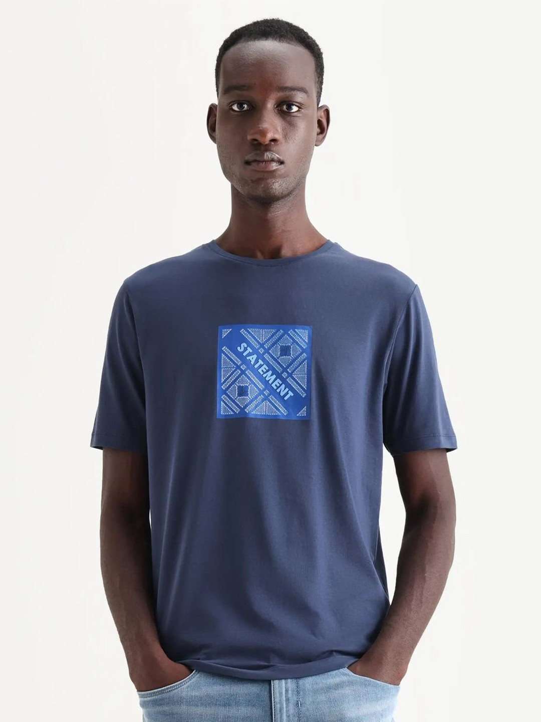 RARE RABBIT Hemo Graphic Printed Round Neck T-Shirt