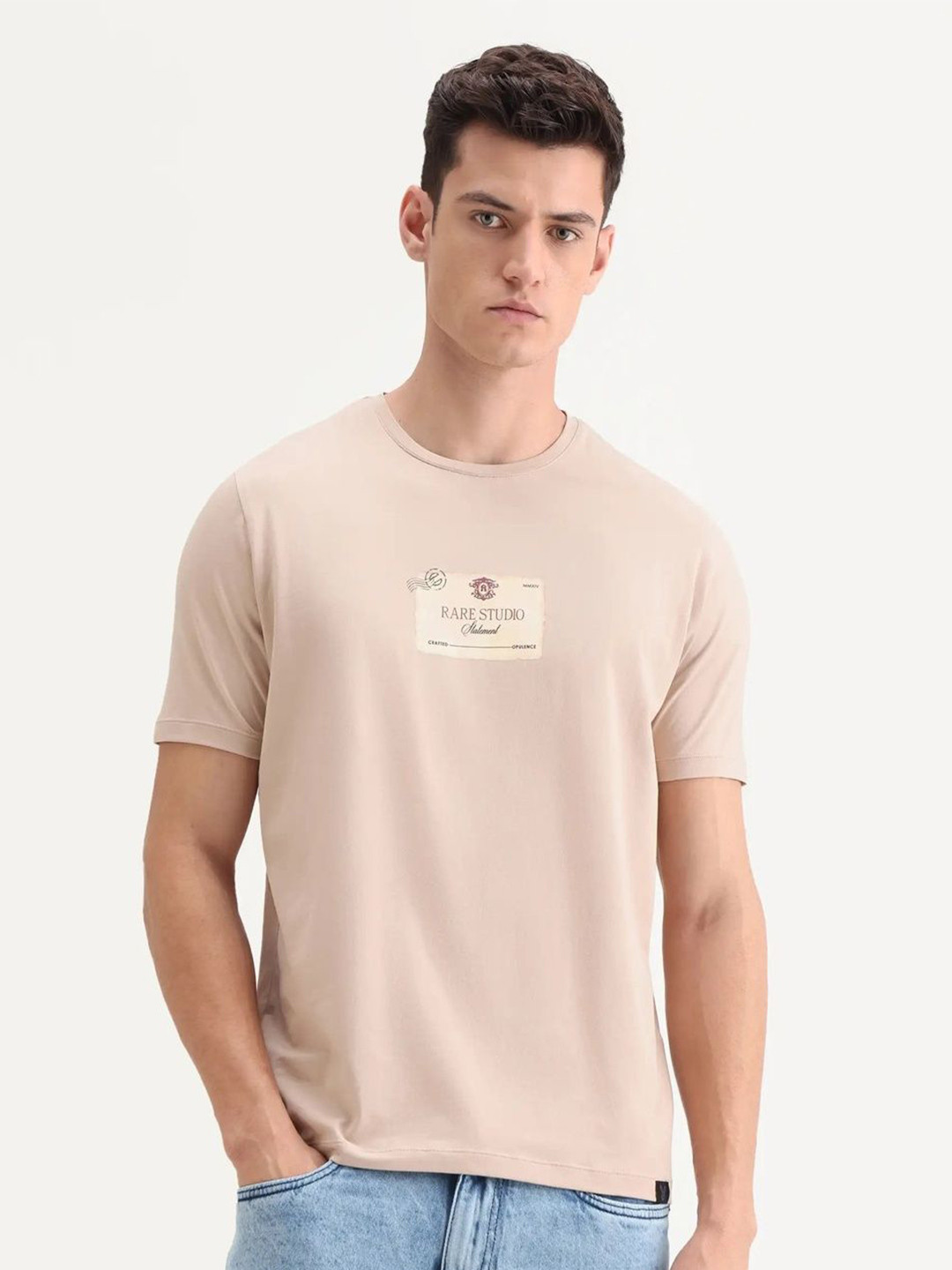 RARE RABBIT Poca Primary Graphic Printed Round Neck T-Shirt