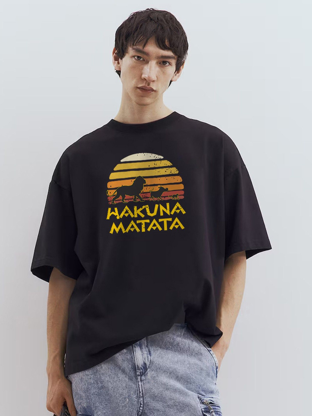 MaverIQ Disney Printed Drop Shoulder Sleeves Organic Cotton Oversized T-shirt