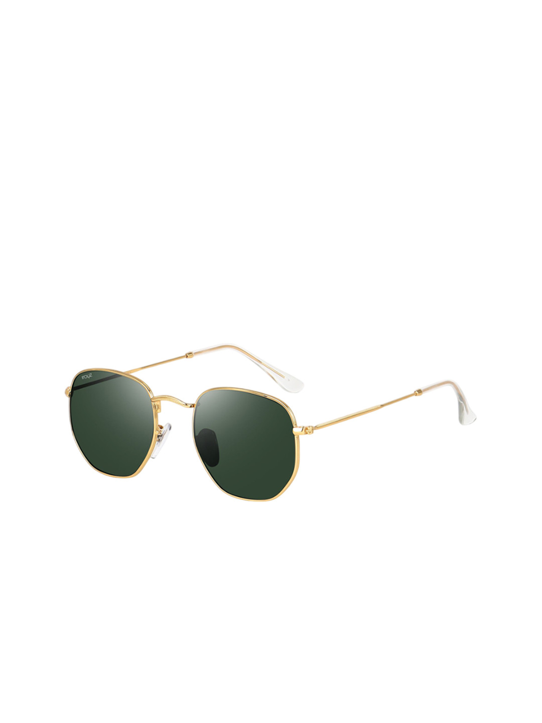 Irayz Unisex Hexagon Sunglasses With UV Protected Lens  5071-Gold-Green