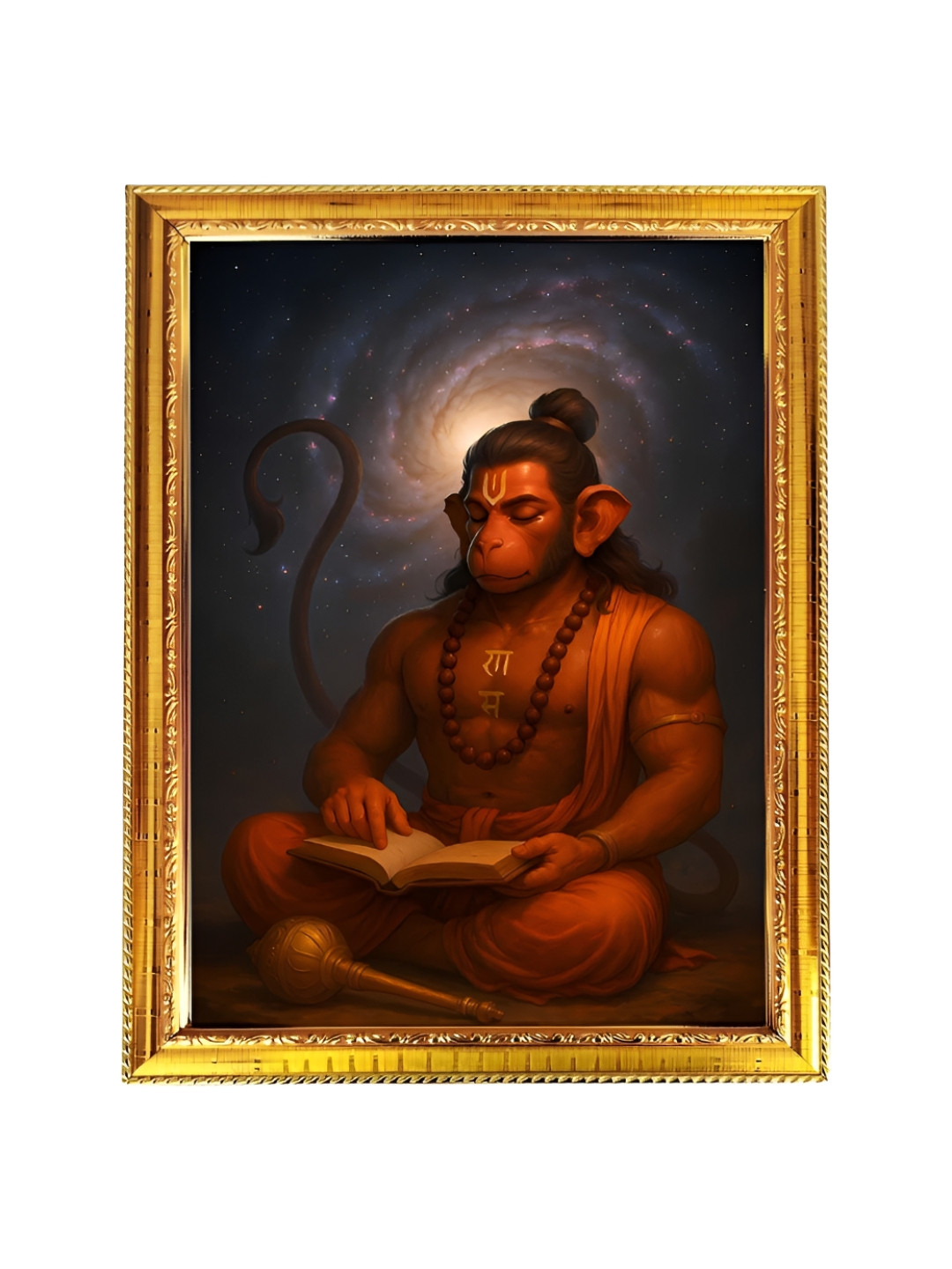 blinkart Blue & Brown Lord Hanuman Ji Religious Wall Art