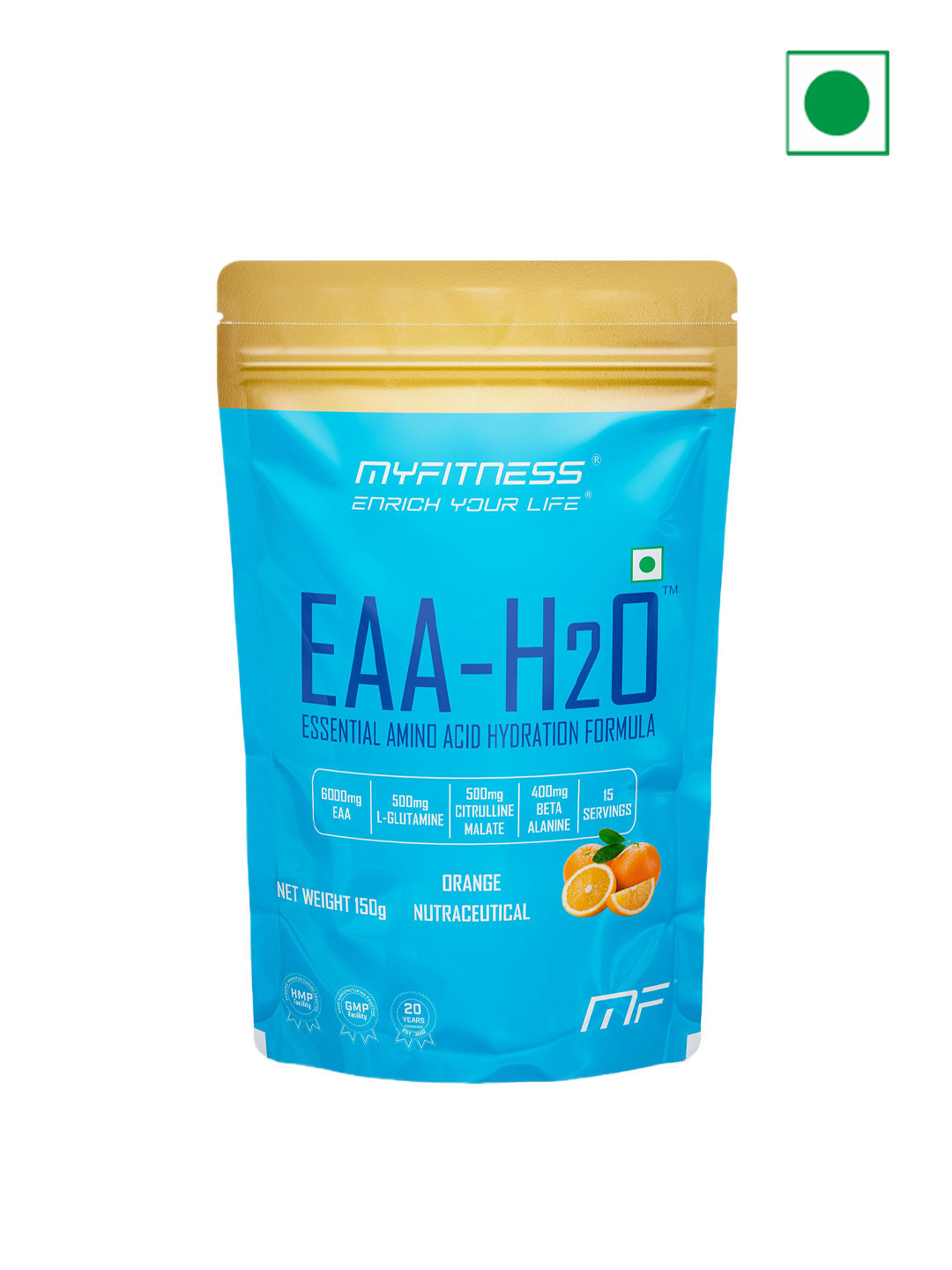 Myfitness EAA-H2O Essential Amino Acid Hydration Formula- 150 g- Orange
